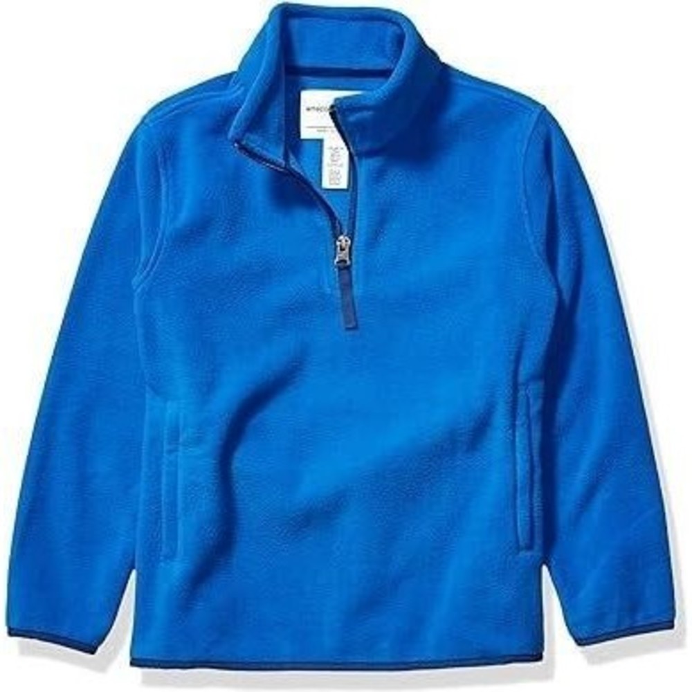 Boys Toddlers' Polar Fleece Quarter-Zip Pullover Jacket Blue Sz 4T NEW